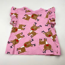 Load image into Gallery viewer, Girls Dymples, cotton Christmas tee / top, reindeer, GUC, size 0,  