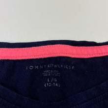 Load image into Gallery viewer, Girls TOMMY HILFIGER, navy cotton tee / top, GUC, size 12-14,  