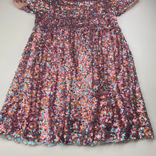 Load image into Gallery viewer, Girls Zara, cotton lined sequin party dress, EUC, size 13-14, L: 76cm
