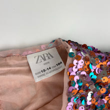 Load image into Gallery viewer, Girls Zara, cotton lined sequin party dress, EUC, size 13-14, L: 76cm