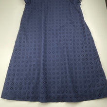 Load image into Gallery viewer, Girls POLO RALPH LAUREN, lined navy broderie cotton dress, EUC, size 14, L: 80cm