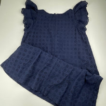 Load image into Gallery viewer, Girls POLO RALPH LAUREN, lined navy broderie cotton dress, EUC, size 14, L: 80cm