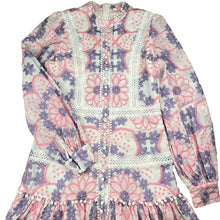 Load image into Gallery viewer, Girls MARLO, lined embroidered cotton&amp; lace long sleeve dress, EUC, size 15-16, L: 83cm