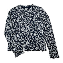 Load image into Gallery viewer, Girls Anko, navy &amp; white floral long sleeve top, EUC, size 10,  