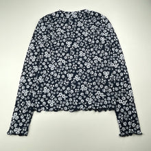 Load image into Gallery viewer, Girls Anko, navy &amp; white floral long sleeve top, EUC, size 10,  