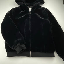 Load image into Gallery viewer, Girls DECJUBA KIDS, lined black velour hooded jacket, EUC, size 14,  