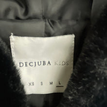 Load image into Gallery viewer, Girls DECJUBA KIDS, lined black velour hooded jacket, EUC, size 14,  