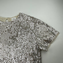 Load image into Gallery viewer, Girls Zara, cotton-lined silver sequin party top, GUC, size 13-14,  