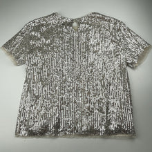 Load image into Gallery viewer, Girls Zara, cotton-lined silver sequin party top, GUC, size 13-14,  