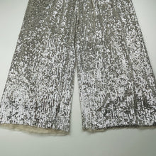 Load image into Gallery viewer, Girls Zara, cotton-lined silver sequin pants, elasticated, inside leg: 55cm, GUC, size 13-14,  