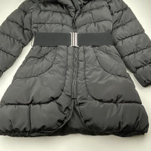 Load image into Gallery viewer, Girls RICHIE HOUSE, black hooded puffer jacket / coat, L:70cm, EUC, size 9-10,  
