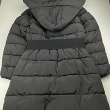 Load image into Gallery viewer, Girls RICHIE HOUSE, black hooded puffer jacket / coat, L:70cm, EUC, size 9-10,  