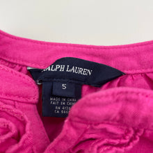 Load image into Gallery viewer, Girls RALPH LAUREN, cotton blend long sleeve dress *marks front &amp; back*, FUC, size 5, L: 55cm