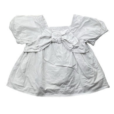 Girls Zara, white cotton short sleeve top, GUC, size 4-5,  