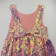 Load image into Gallery viewer, Girls Zara, cotton-lined irridescent sequin party dress, GUC, size 13-14, L: 80cm