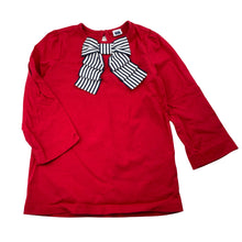 Load image into Gallery viewer, Girls JANIE AND JACK, red cotton top, navy &amp; white bow, GUC, size 6,  