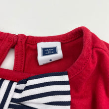 Load image into Gallery viewer, Girls JANIE AND JACK, red cotton top, navy &amp; white bow, GUC, size 6,  
