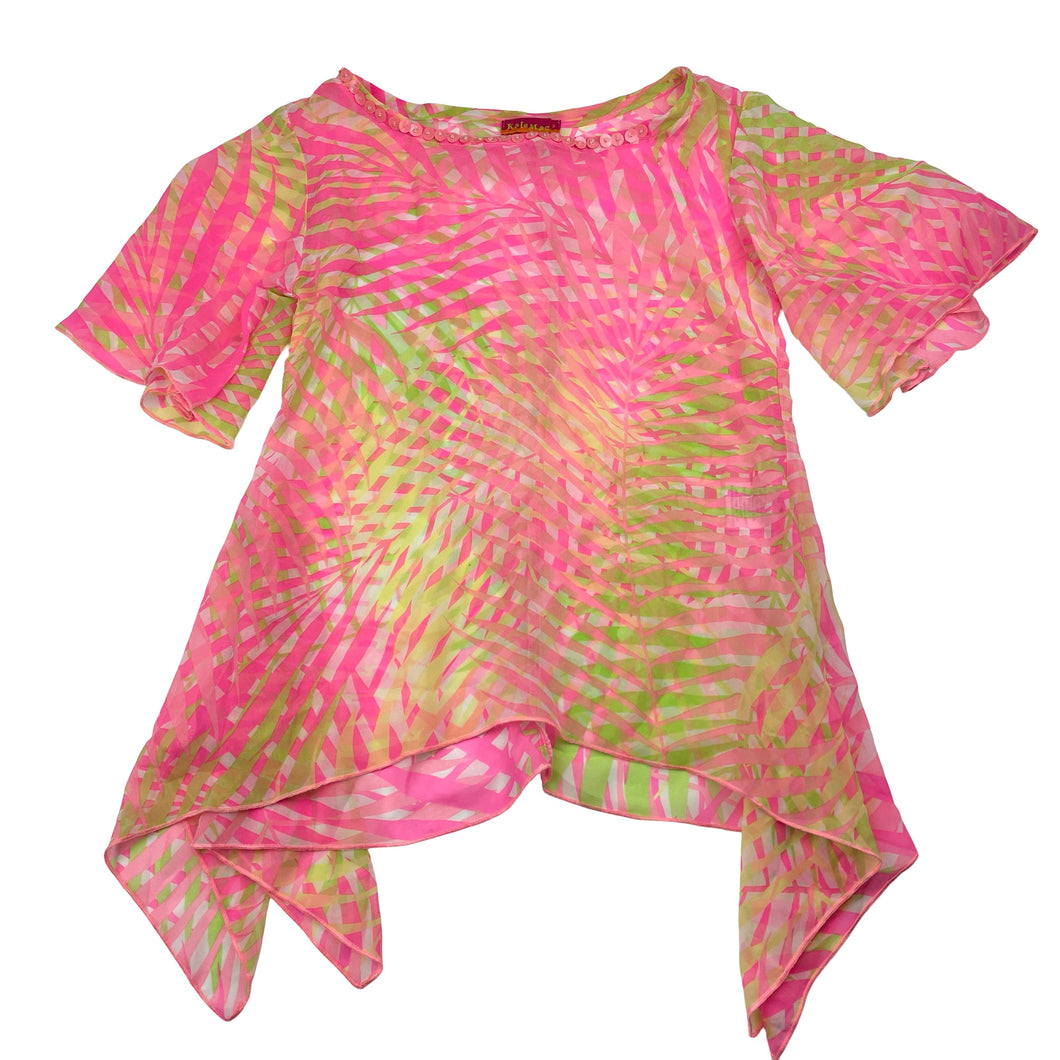 Girls Kate Mack, sheer, lightweight top (sequins missing left neck), FUC, size 4,  