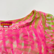 Load image into Gallery viewer, Girls Kate Mack, sheer, lightweight top (sequins missing left neck), FUC, size 4,  