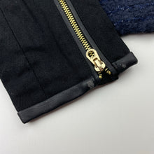 Load image into Gallery viewer, Girls Juicy Couture, navy sparkle boucle jacket *faux leather scuffed right cuff*, NEW, size 10,  