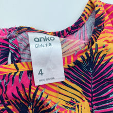 Load image into Gallery viewer, Girls Anko, colourful lightweight summer dress, GUC, size 4, L: 48cm