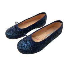 Load image into Gallery viewer, Shoes Angelitos, navy glitter leather shoes, made in Spain, EU 31, EUC, size 13,  
