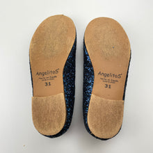 Load image into Gallery viewer, Shoes Angelitos, navy glitter leather shoes, made in Spain, EU 31, EUC, size 13,  