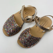 Load image into Gallery viewer, Shoes Angelitos, glitter leather sandals, made in Spain, EU 31, FUC, size 13,  