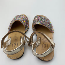 Load image into Gallery viewer, Shoes Angelitos, glitter leather sandals, made in Spain, EU 31, FUC, size 13,  
