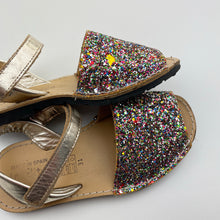 Load image into Gallery viewer, Shoes Angelitos, glitter leather sandals, made in Spain, EU 31, FUC, size 13,  