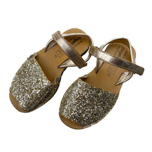 Load image into Gallery viewer, Shoes Angelitos, gold glitter leather sandals, made in Spain, EU 32, GUC, size 13-1,  