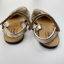 Load image into Gallery viewer, Shoes Angelitos, gold glitter leather sandals, made in Spain, EU 32, GUC, size 13-1,  