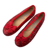 Load image into Gallery viewer, Shoes Angelitos, red glitter leather shoes, made in Spain, EU 32, FUC, size 13-1,  