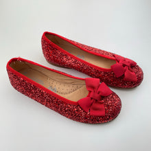 Load image into Gallery viewer, Shoes Angelitos, red glitter leather shoes, made in Spain, EU 32, FUC, size 13-1,  