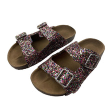 Load image into Gallery viewer, Shoes Seed, multi-coloured glitter slides / sandals, EU 30, GUC, size 12,  