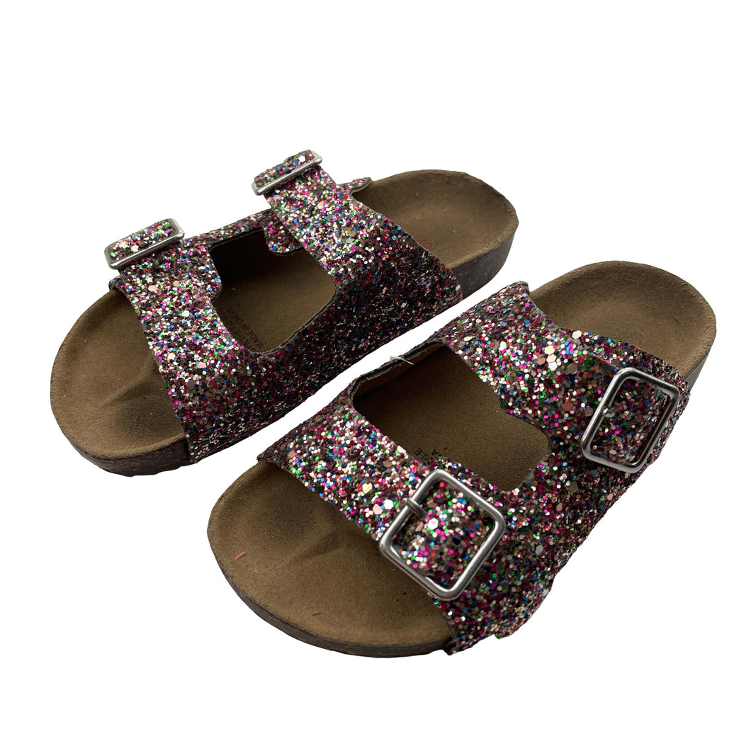 Shoes Seed, multi-coloured glitter slides / sandals, EU 30, GUC, size 12,  