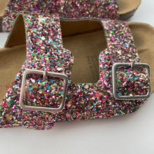 Load image into Gallery viewer, Shoes Seed, multi-coloured glitter slides / sandals, EU 30, GUC, size 12,  