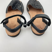 Load image into Gallery viewer, Shoes ViLa Australia, black glitter leather sandals, hand made in Spain, EU 33, NEVER WORN, EUC, size 1.5,  