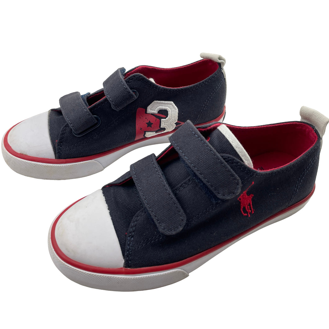 Shoes POLO RALPH LAUREN, navy canvas rip tab sneakers, EU 30, GUC, size 12,  