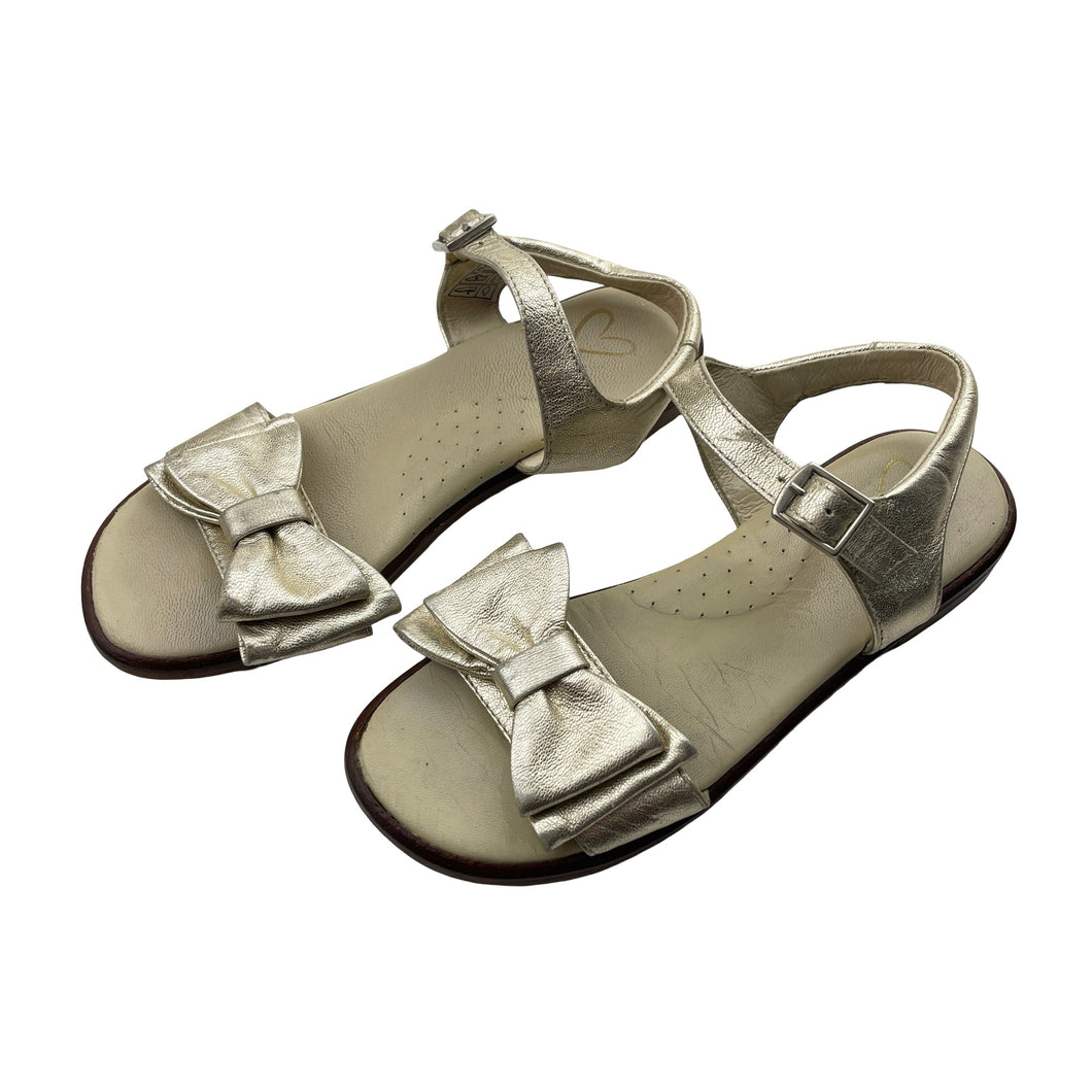 Shoes Panache Kids, gold leather sandals, made in Spain, EU 29, GUC, size 11.5,  