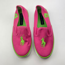 Load image into Gallery viewer, Shoes RALPH LAUREN, pink &amp; green canvas sneakers, EU 27.5, GUC, size 10.5,  