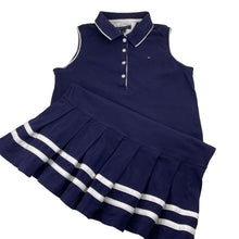 Load image into Gallery viewer, Girls TOMMY HILFIGER, navy sleeveless polo dress, GUC, size 12, L: 72cm