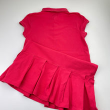 Load image into Gallery viewer, Girls TOMMY HILFIGER, red cap-sleeve polo dress, GUC, size 12, L: 70cm
