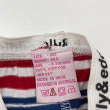 Load image into Gallery viewer, Unisex Holly &amp; Eddie, striped cotton leggings / bottoms, GUC, size 000,  