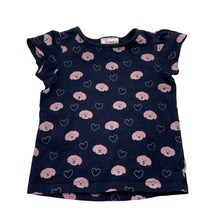Load image into Gallery viewer, Girls Sprout, navy cotton tee / top, dogs, FUC, size 0,  