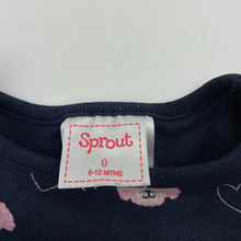 Load image into Gallery viewer, Girls Sprout, navy cotton tee / top, dogs, FUC, size 0,  