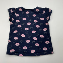 Load image into Gallery viewer, Girls Sprout, navy cotton tee / top, dogs, FUC, size 0,  