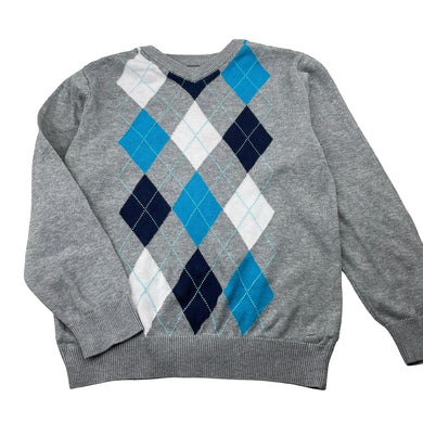 Boys The PLACE, cotton knit sweater / jumper (pink marks on chest), FUC, size 5-6,  