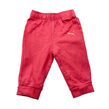 Load image into Gallery viewer, Girls PUMA, pink cotton pants / bottoms, elasticated, GUC, size 00,  