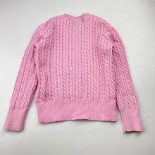 Load image into Gallery viewer, Girls RALPH LAUREN, pink cotton cable knit cardigan (marks on cuffs), FUC, size 5,  